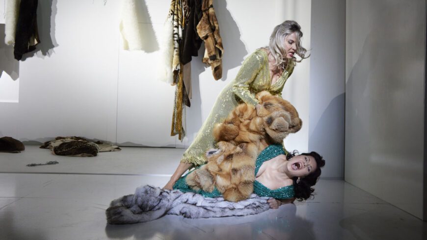 Ein Duell mit zwei Gewinnerinnen: Elina Garanča (Amneris) und Marina Rebeka (Aida) (Foto Herwig Prammer)