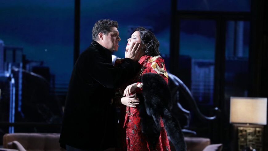 Glanzlicht und Enttäuschung: Luca Salsi (Macbeth) und Anna Netrebko (Lady Macbeth) (Foto Brescia e Amisano / Teatro alla Scala)